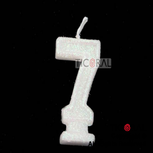 VELA NUMERO 7 BLANCO CON GIBRE HS2875-7 x 1